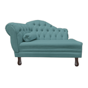 Ver imagem 1 de Recamier Sofá Direito Larissa 120cm Sala Veludo Azul Turquesa - Incasa Decor