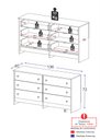 Ver imagem 4 de Cômoda Infantil 136cm com 6 Gavetas Flex Multimóveis Mp4262 Branco