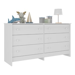 Cômoda Infantil 136cm com 6 Gavetas Flex Multimóveis Mp4262 Branco