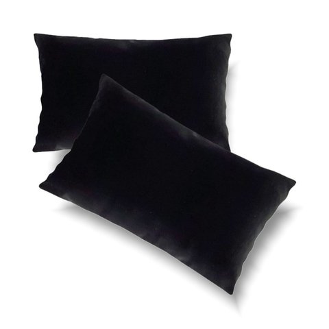 Conjunto Porta Travesseiro em Veludo Liso Várias Cores Cor:preto