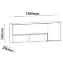 Ver imagem 6 de Kit Balcão 4 Portas e Armário Aéreo 150 Cm Lupin Preto