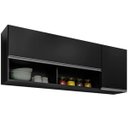 Ver imagem 4 de Kit Balcão 4 Portas e Armário Aéreo 150 Cm Lupin Preto