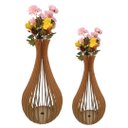 Ver imagem 1 de Vaso de Chão Decorativo Grande Gotas de Orvalho Mdf:mdf Cru/kit com 2 - 90x40cm e 60x30cm