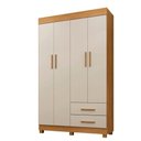 Ver imagem 1 de Guarda Roupa Leblon 4 Portas 2 Gavetas 5 Prateleiras - Benet Cinamomo Off