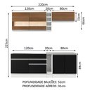 Ver imagem 4 de Armário de Cozinha Completa 220cm Branco/Preto/Rustic Parma Madesa 02