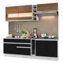 Ver imagem 3 de Armário de Cozinha Completa 220cm Branco/Preto/Rustic Parma Madesa 02