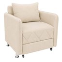 Ver imagem 2 de Poltrona Extensivel Confortável 125cm Daiana Suede Bege Império Decor