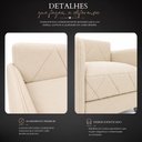 Ver imagem 7 de Poltrona Extensivel Confortável 125cm Daiana Suede Bege Império Decor