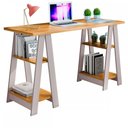 Ver imagem 2 de Mesa Escrivaninha Vigor 4 Prateleiras Cinamomo/off White- Jcm Móveis