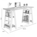 Ver imagem 3 de Mesa Escrivaninha Vigor 4 Prateleiras Cinamomo/off White- Jcm Móveis