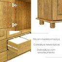 Ver imagem 3 de Cristaleira 4 Portas e Balcao 4 Portas Madeira Maciça Freijo Milani Store