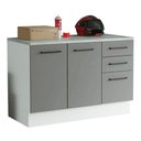 Ver imagem 6 de Balcão Multiuso 120cm 2 Portas 3 Gavetas Branco/cinza Agata Madesa Branco/cinza