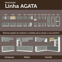 Ver imagem 3 de Balcão Multiuso 120cm 2 Portas 3 Gavetas Branco/cinza Agata Madesa Branco/cinza