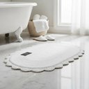 Ver imagem 2 de Tapete Banheiro Crochê Oval 50x80 Branco Kacyumara - Casa k