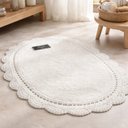 Ver imagem 4 de Tapete Banheiro Crochê Oval 50x80 Branco Kacyumara - Casa k