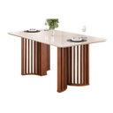 Ver imagem 1 de Mesa Jantar Luma Madeirado/Vidro 170cm Freijo/Off DJ Móveis