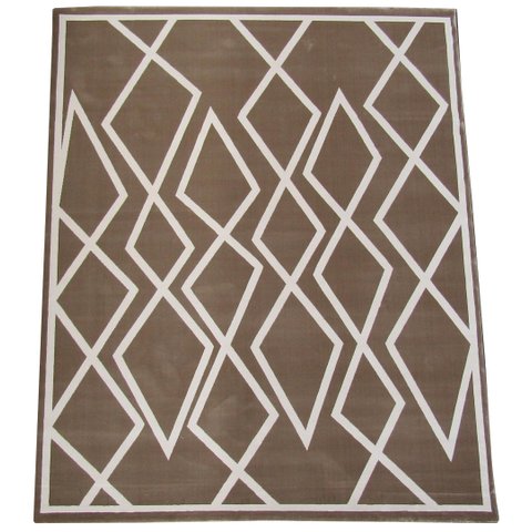 Tapete Mist Brown Geométrico Marrom com Branco para Sala e Quarto 150x200cm