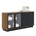 Ver mais imagens de Kit Aparador para Sala de Estar Áustria com Mesa de Centro Delta C04 Preto Noce Milano - Lyam