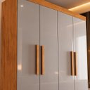 Ver imagem 5 de Guarda Roupa Solteiro 100% MDF 4 Portas 2 Gavetas Sergipe Nature/Off White Bianchi