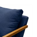 Ver imagem 5 de Poltrona Mona Pés de Madeira Linho Sala Escritorio Decoração:azul