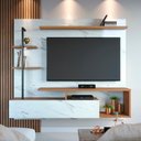Ver imagem 5 de Painel Home Suspenso Tv até 58 1 Porta 3 Prateleiras Maragogi Calacatta Freijó Calacatta Freijó