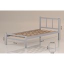 Ver imagem 2 de Cama Tubolar Solteiro em Aço Reforçada:cama Lais/branco