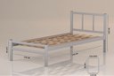 Ver imagem 2 de Cama Tubolar Solteiro em Aço Reforçada:cama Lais/branco