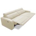 Ver imagem 4 de Sofá 3 Lugares Rettrátil Reclinável Elétrico 254cm Mazi L06 Couro Off White - Lyam Decor