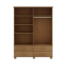 Ver imagem 4 de Conjunto Quarto Ouro Guarda Roupa Cama Casal Cômoda 2 Mesas de Cabeceira Freijó Finestra Móveis