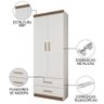Quarto Infantil Modulado 4 Portas com Bicama Chiara Carvalho/branco - Phoenix - 5