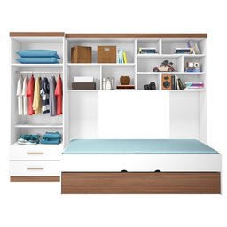 Quarto Infantil Modulado 4 Portas com Bicama Chiara Carvalho/branco - Phoenix - 10