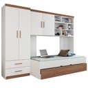 Ver imagem 2 de Quarto Infantil Modulado 4 Portas com Bicama Chiara Carvalho/branco - Phoenix
