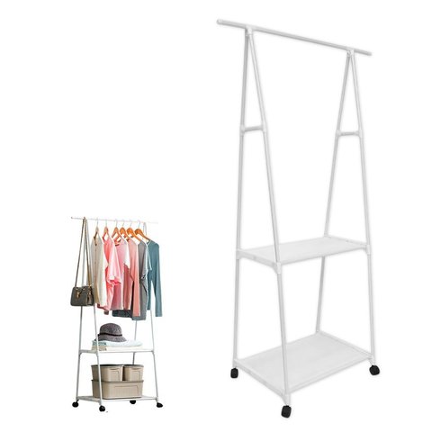 Arara de Roupas Sapateira Cabideiro Closet Prateleira Guarda Roupa Movel Rodas Organizador Aberto At