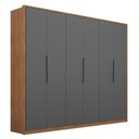 Ver imagem 1 de Guarda Roupa Casal Atrice 6 Portas Amêndola Touch/grafito - Demartêz