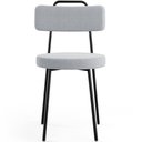 Ver imagem 6 de Kit 04 Cadeiras Decorativas Estofada Para Sala De Jantar Barcelona L02 Bouclê Cinza - Lyam Decor