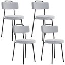 Ver imagem 1 de Kit 04 Cadeiras Decorativas Estofada Para Sala De Jantar Barcelona L02 Bouclê Cinza - Lyam Decor