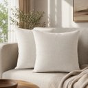Ver imagem 1 de Kit 2 Capa Almofada Linho Macio Luxo 45x45 Decorativa com Ziper Offwhite