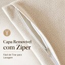 Ver imagem 4 de Kit 2 Capa Almofada Linho Macio Luxo 45x45 Decorativa com Ziper Offwhite