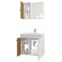 Ver imagem 4 de Gabinete com Cuba e Espelheira Munique Branco com Ripado