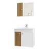 Gabinete com Cuba e Espelheira Munique Branco com Ripado - 1