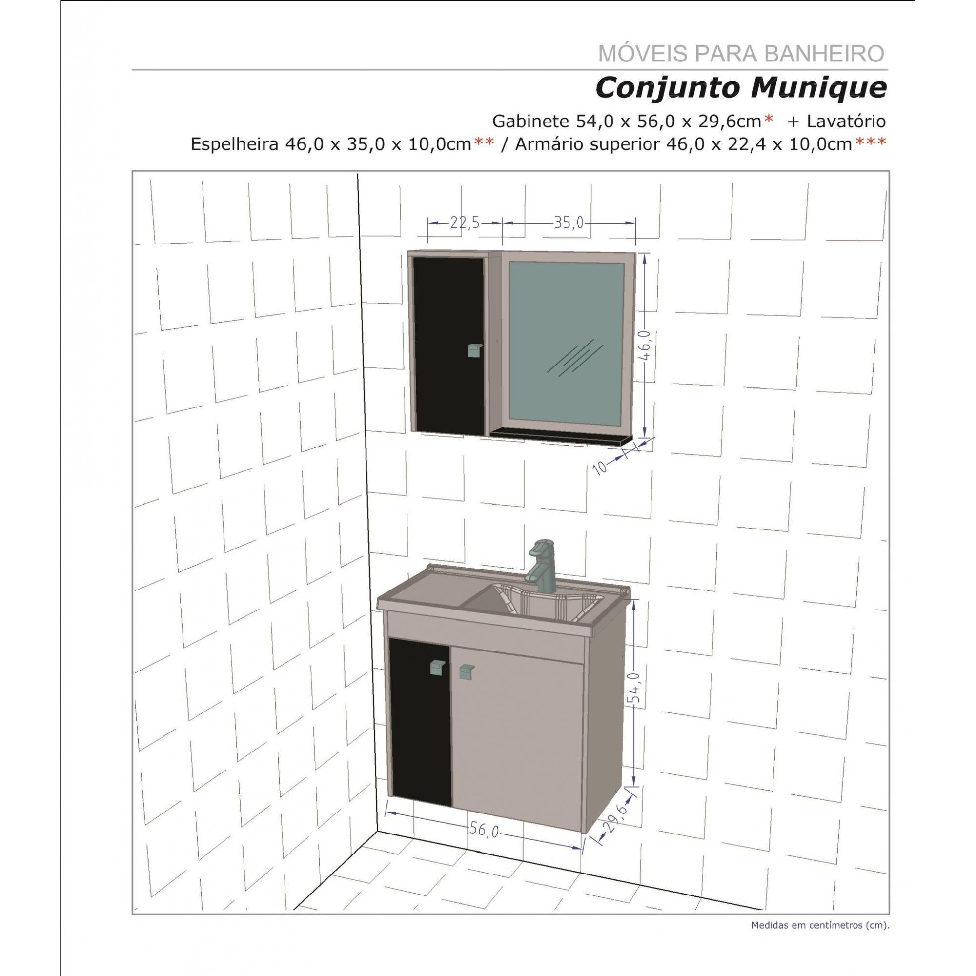 Gabinete com Cuba e Espelheira Munique Branco com Ripado - 5