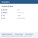 Ver imagem 4 de Castiçal Decorativo de Metal Dourado 6x10x10cm Porta Vela Mesa Jantar Decoração