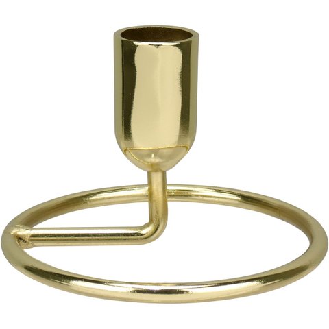 Castiçal Decorativo de Metal Dourado 6x10x10cm Porta Vela Mesa Jantar Decoração