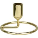Ver imagem 1 de Castiçal Decorativo de Metal Dourado 6x10x10cm Porta Vela Mesa Jantar Decoração