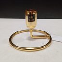 Ver imagem 5 de Castiçal Decorativo de Metal Dourado 6x10x10cm Porta Vela Mesa Jantar Decoração