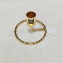 Ver imagem 6 de Castiçal Decorativo de Metal Dourado 6x10x10cm Porta Vela Mesa Jantar Decoração