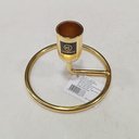 Ver imagem 7 de Castiçal Decorativo de Metal Dourado 6x10x10cm Porta Vela Mesa Jantar Decoração
