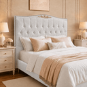 Ver imagem 1 de Cabeceira Greta 195cm Estofada Bouclê Moscow p/ Cama Casal King Quarto