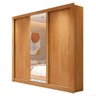 Guarda Roupa Casal Grande Com Espelho 3 Portas Marrom Glass - 1