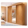 Guarda Roupa Casal Grande Com Espelho 3 Portas Marrom Glass - 4